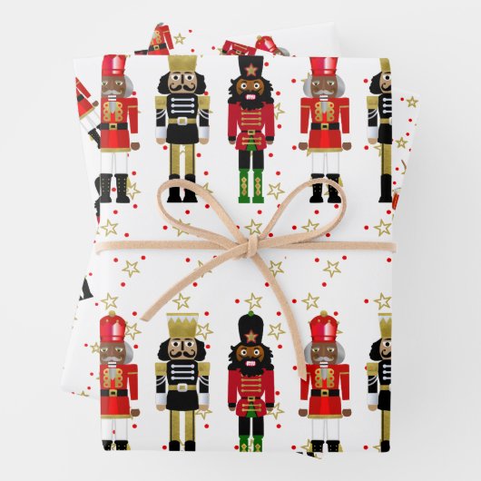 Black Nutcracker Weihnachtswrattschäfte Geschenkpapier Set (Beispiel)