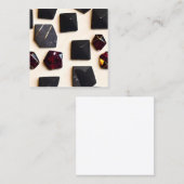 Black Obsidian und Garnet Gold Geometric Hexagon P Quadratische Visitenkarte (Vorne/Hinten)