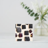 Black Obsidian und Garnet Gold Geometric Hexagon P Quadratische Visitenkarte (Stehend Vorderseite)
