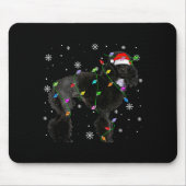 Black Odle Dog Christmas Lights Funny Santa Hat Do Mousepad (Vorne)