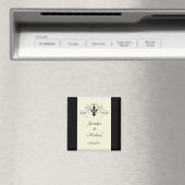 Black Off White Lilie Wedding Magnet (In Situ (Geschirrspüler))