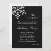 Black Offset Crystal Snowflake Holiday Invitation Einladung (Vorderseite)