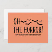 Black Oh, der Horror Halloween Postcard Postkarte (Vorne/Hinten)