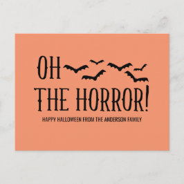 Black Oh, der Horror Halloween Postcard Postkarte