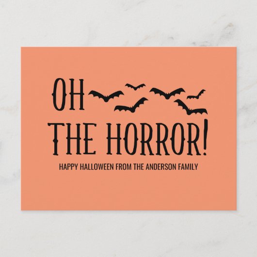 Black Oh, der Horror Halloween Postcard Postkarte (Vorderseite)