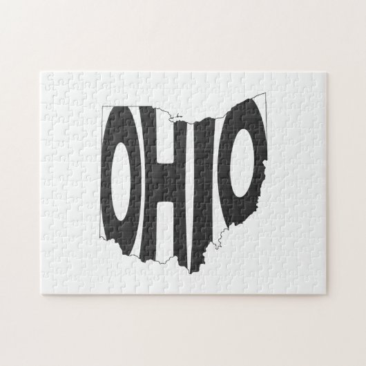 Black Ohio Name Ohioan Buckeye Staat Kunst, Dichtu Puzzle (Horizontal)