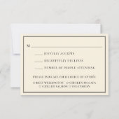 Black Old Money Wedding Mail In with Meal Choice RSVP Karte (Rückseite)
