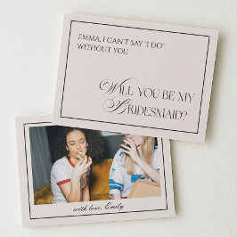 Black Old Money Will You Be My Bridesmaid Card Einladung