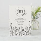 Black Olive ・ Rustikale Wildblume Foto Hochzeit Einladung (Stehend Vorderseite)