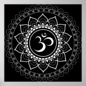 Black Om Mandala Poster (Vorne)