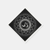 Black Om Mandala Serviette (Ecke)