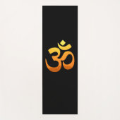 Black Om Mantra Yoga Mat Meditation Gold Yogamatte (Vorderseite)