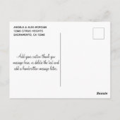 Black Ombre Silver Glitzer Monogram Vielen Dank Postkarte (Rückseite)