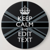 Black on Black Behalt Calm und Ihre Text Union Jac Button (Vorderseite)