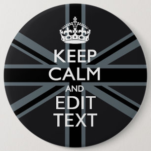 Black on Black Behalt Calm und Ihre Text Union Jac Button