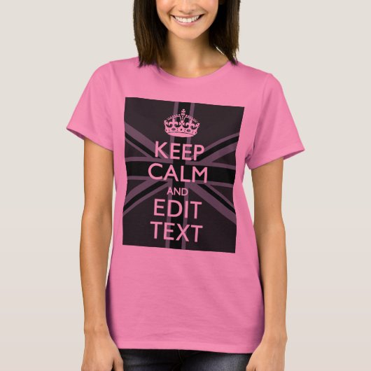 Black on Black Behalt Calm und Ihre Text Union Jac T-Shirt (Vorderseite)
