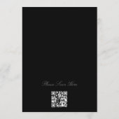 Black on Black Floral Wreath Wedding QR Code Einladung (Rückseite)