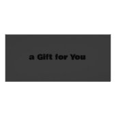 Black on Black Modern Gift Certificate Werbekarte (Vorne)