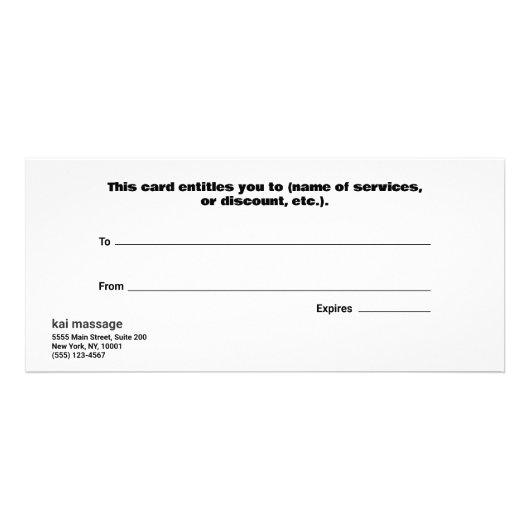 Black on Black Modern Gift Certificate Werbekarte (Hinten)