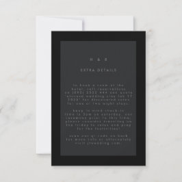 Black on Black Modern Minimalistic QR CODE Hochzei RSVP Karte