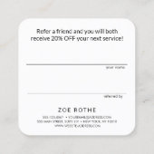 Black on Black Refer a Friend Empfehlungskarte (Rückseite)