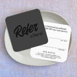 Black on Black Refer a Friend Empfehlungskarte