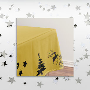 Black on Gold Frohe Weihnachten Klein Tischdecke