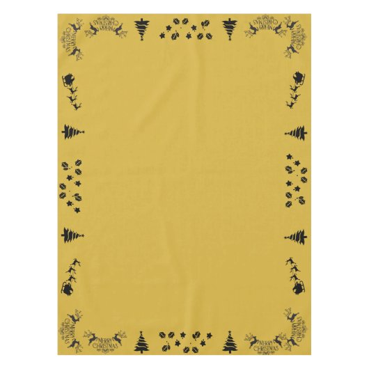 Black on Gold Frohe Weihnachten | Klein Tischdecke (Vorderseite)