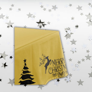 Black on Gold Frohe Weihnachten Mittel Tischdecke