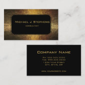 Black on Hammered Gold Business Card Visitenkarte (Vorne/Hinten)