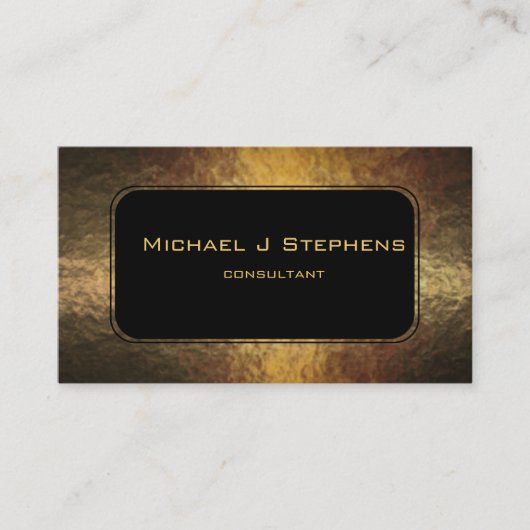 Black on Hammered Gold Business Card Visitenkarte (Vorderseite)