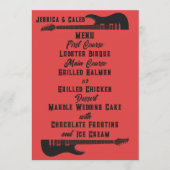 Black on Red Heavy Metal Wedding Menükarte (Vorderseite)