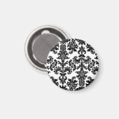 Black on White Brocade Magnet (Vorderseite/Rückseite)