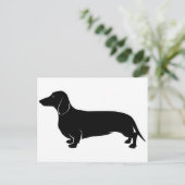 Black on White Dachsund Postkarte (Stehend Vorderseite)
