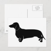 Black on White Dachsund Postkarte (Vorne/Hinten)