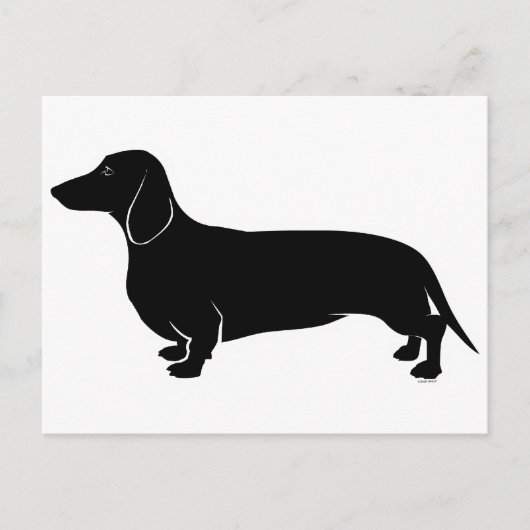 Black on White Dachsund Postkarte (Vorderseite)