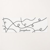Black On White Geometric Loops Pattern And Name Yogamatte (Vorderseite (Horizontal))