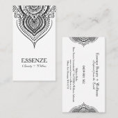 Black on White Paisley Lace Visitenkarte (Vorne/Hinten)