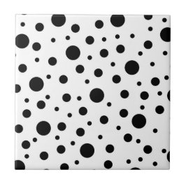 Black on White Polka Dot Pattern Baby Blanket Roun Fliese