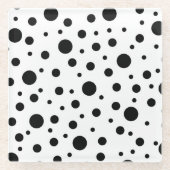 Black on White Polka Dot Pattern Baby Blanket Roun Glasuntersetzer (Vorderseite)