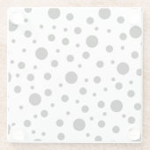 Black on White Polka Dot Pattern Baby Blanket Roun Glasuntersetzer (Rückseite)