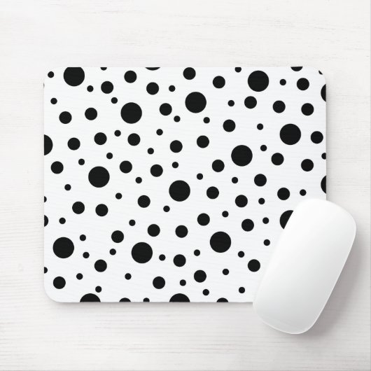 Black on White Polka Dot Pattern Baby Blanket Tasc Mousepad (Mit Mouse)