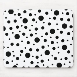 Black on White Polka Dot Pattern Baby Blanket Tasc Mousepad