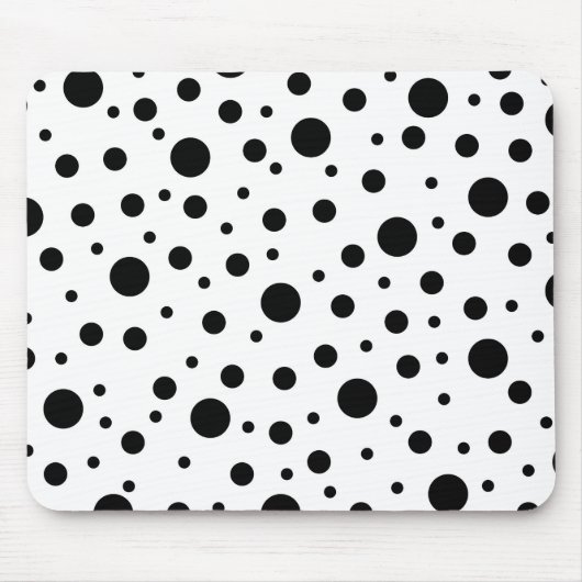 Black on White Polka Dot Pattern Baby Blanket Tasc Mousepad (Vorne)