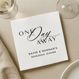 Black One Day Away Napkins zum Probe Dinner Serviette