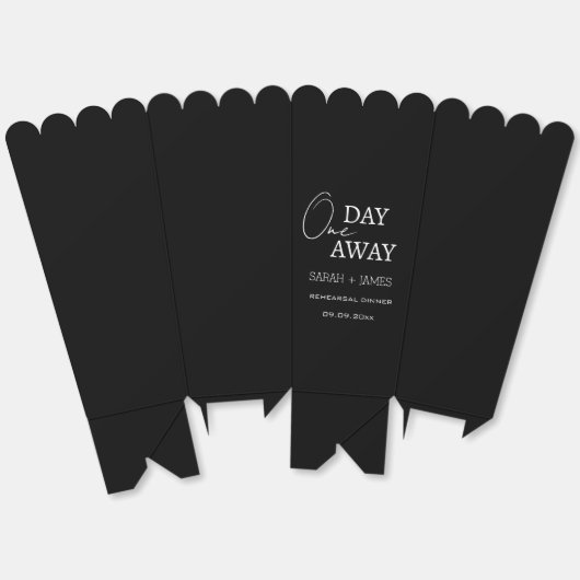 Black One Day Away Probe Dinner Hochzeit Geschenkschachtel (Ungeklappt)