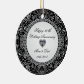 Black Onyx Diamond Wedding Jubiläum Keramik Ornament (Rechts)