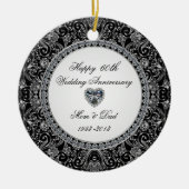 Black Onyx Diamond Wedding Jubiläum Keramik Ornament (Vorne)