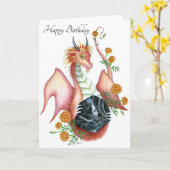 Black Onyx (Leo) - Geburtskarte Karte (Gelbe Blume)