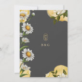 Black onyx Retro Margaret Blume Probe Abendessen Einladung (Rückseite)